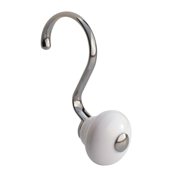 idesign York Shower Hooks Set/12 White/Chrome