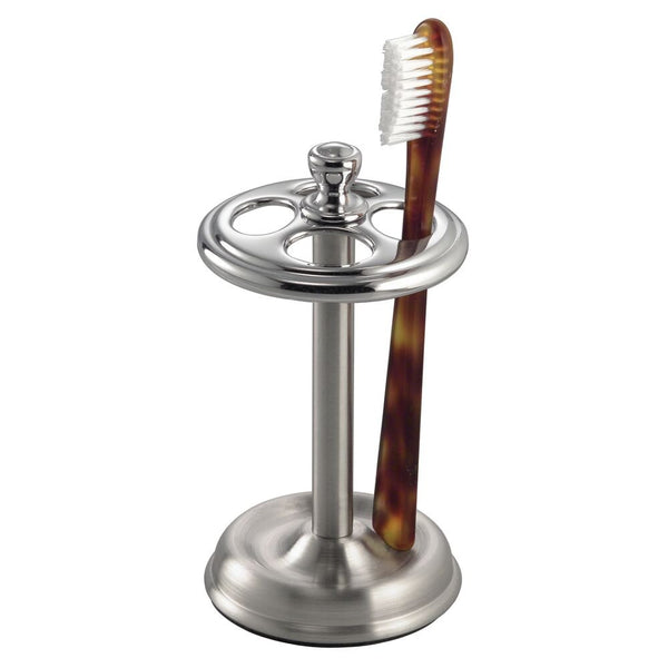 idesign iDesign York Steel Divided Toothbrush Stand Brushed and Chrome