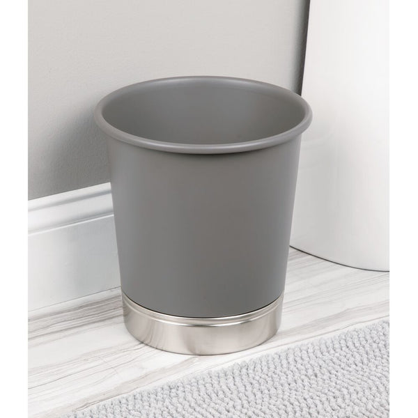 Idesign York Waste Can Matte Gray/Brushed