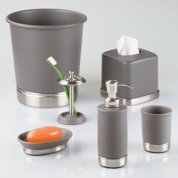 Idesign York Waste Can Matte Gray/Brushed