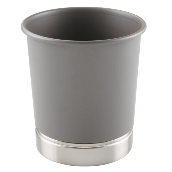 idesign York Waste Can Matte Gray/Brushed