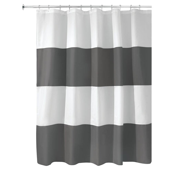 idesign iDesign Zeno Shower Curtain 72" x 72" in Charcoal and White
