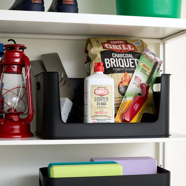 Idesign Large Open Front Garage Bin 16.9 W X 11.9 D X 8 H (Stackable) Matte