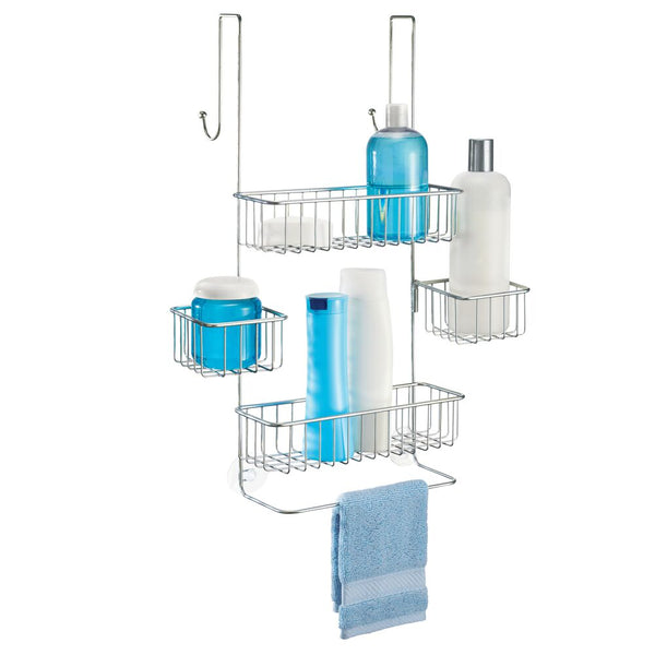 idesign Metalo Over Door Shower Caddy Polished Chrome