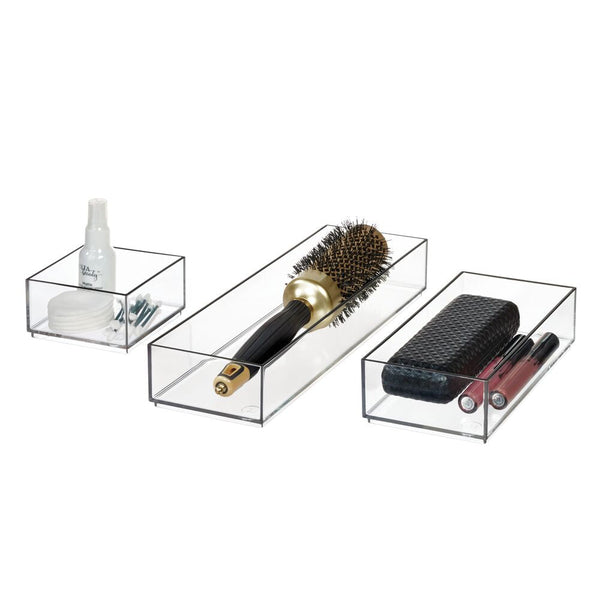Idesign RPET Onyx Stack & Slide Organizers (Set Of 3) Clear