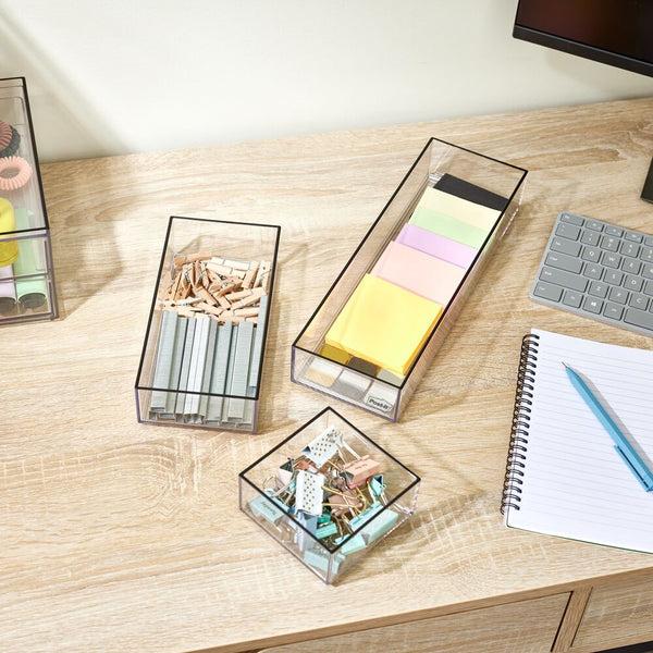 Idesign RPET Onyx Stack & Slide Organizers (Set Of 3) Clear