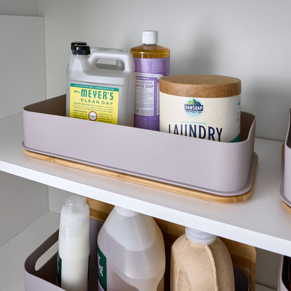 Idesign RPP Large Bin W Bamboo Lid 8.4 X 16.9 X 3 Porpoise/Natural