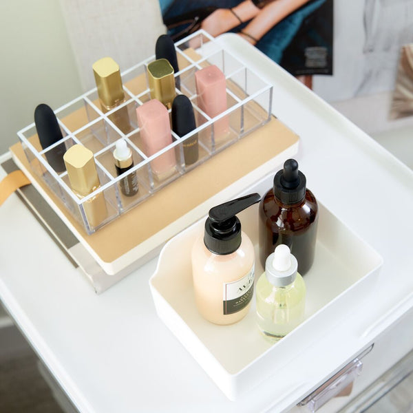 Idesign Signature Series Collection In-Drawer Cosmetic Organizer Bin White