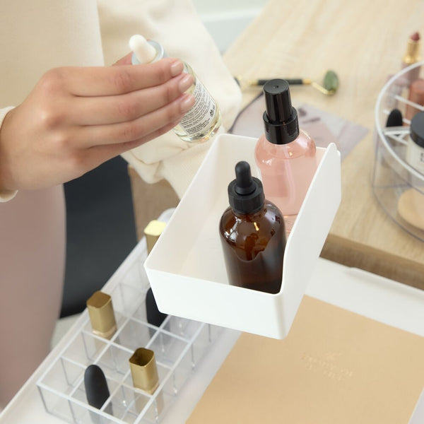 Idesign Signature Series Collection In-Drawer Cosmetic Organizer Bin White