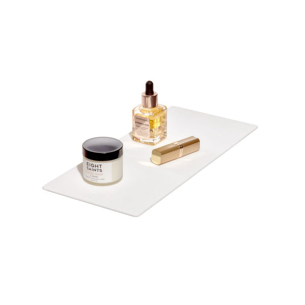 Idesign Signature Series Heat-Resistant Silicone Mat For Cosmetic Drawer Organizers White