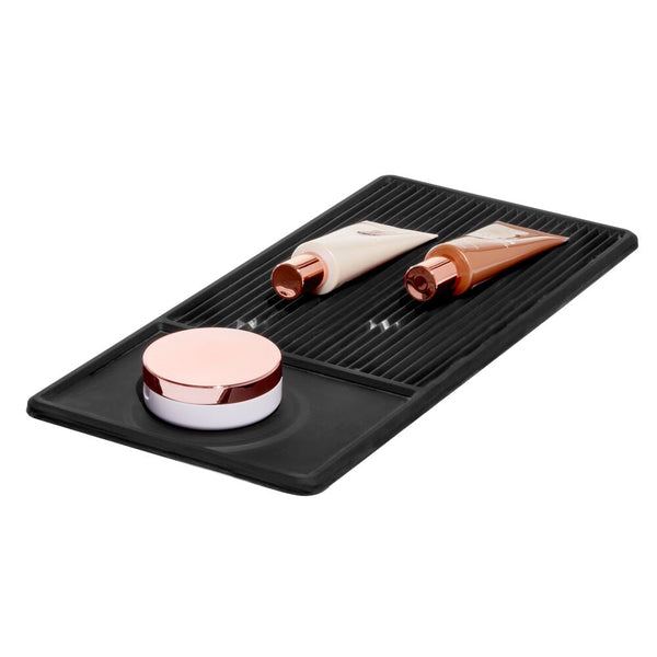 idesign Signature Series Heat-Resistant Silicone Mat for Cosmetic Drawer Organizers Black