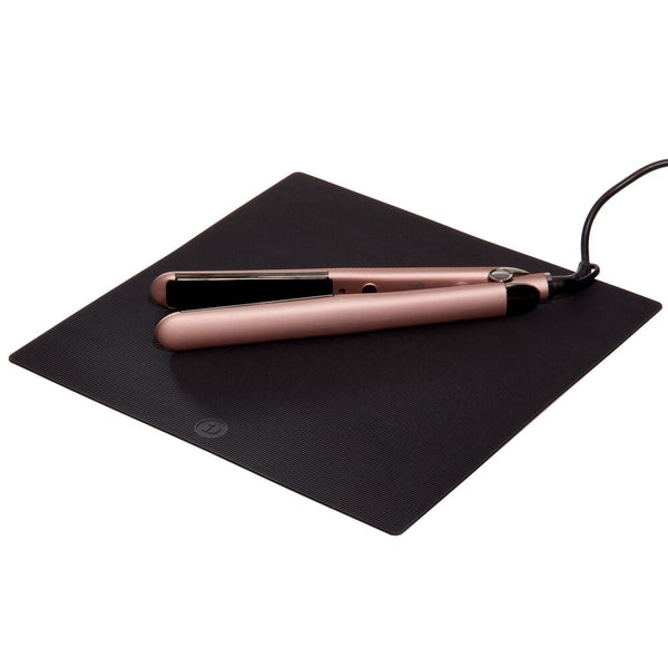 idesign Signature Series Large Heat-Resistant Silicone Mat for Cosmetic Drawer Organizers Black