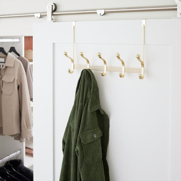 Idesign York Lyra Over The Door Rack 5Hooks Gold/Brass