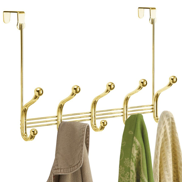 idesign York Lyra Over The Door Rack 5Hooks Gold/Brass