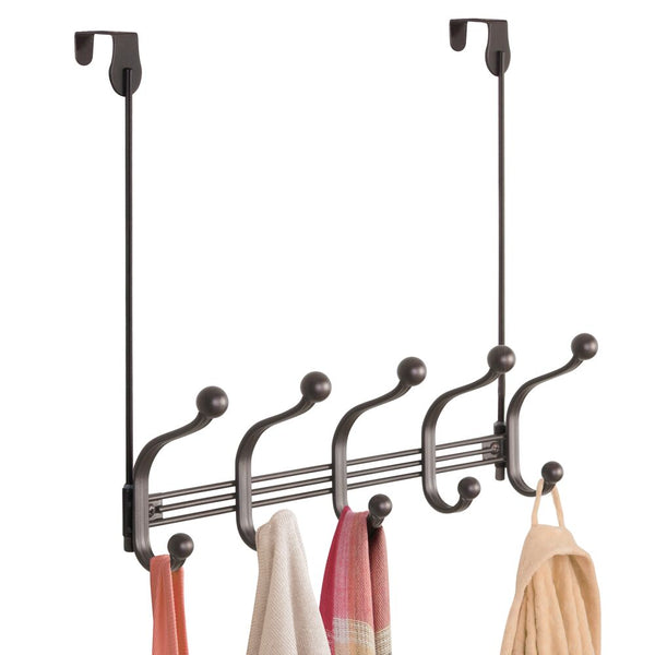 idesign York Lyra Wall Mount or Over Door Rack 5 Bronze
