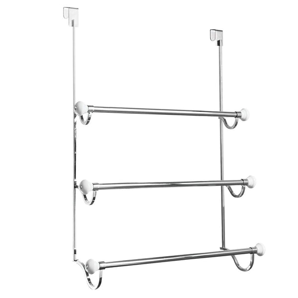 Idesign York Over Shower Door Towel Rack 3 White/Chrome