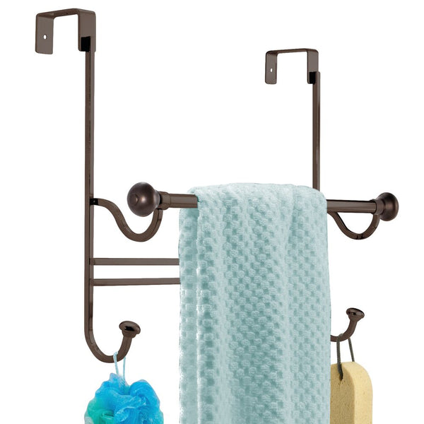 idesign York Over Shower Door Towel Rack Combo Bronze