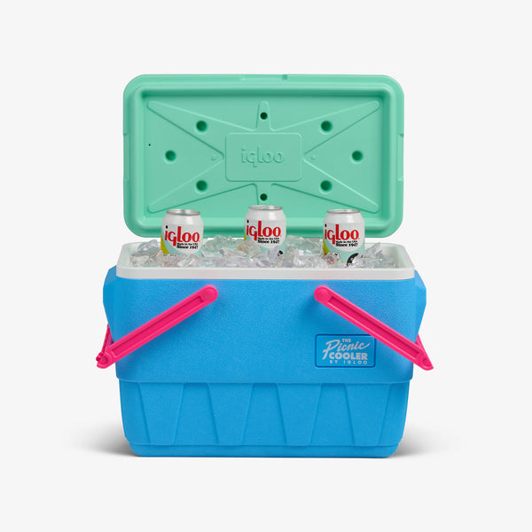 Igloo Retro Picnic Basket 25 Qt Cooler Carolina Blue