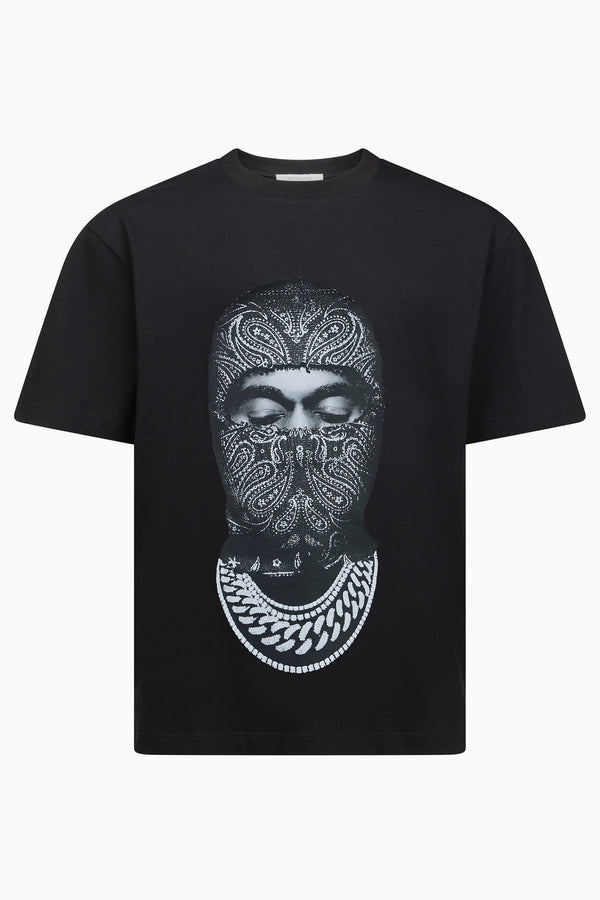 ih nom uh nit T-Shirt with Paisley Mask Graphic