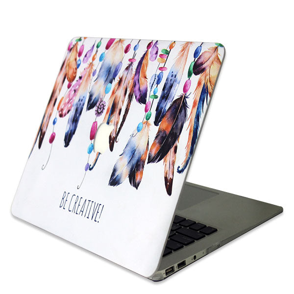 Ikase Be Creative With Apple Cut Out Logo - Macbook Case - Macbook Air Pro 13" Inch + Free Keyboard Cover
