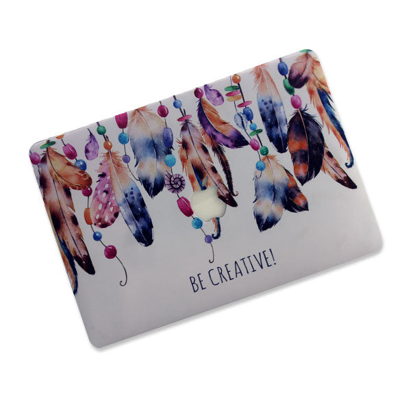 ikase Be Creative With Apple Cut Out Logo - Macbook Case - Macbook Air Pro 13" inch + Free Keyboard Cover