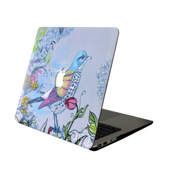 Ikase Birdy With Apple Cut Out Logo - Macbook Case - Macbook Air Pro 13" Inch + Free Keyboard Cover