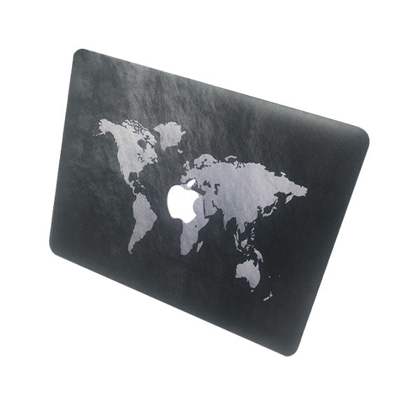 Ikase Blackmap With Apple Cut Out Logo - Macbook Case - Macbook Air Pro 13" Inch + Free Keyboard Cover