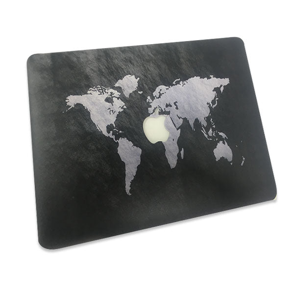 Ikase Blackmap With Apple Cut Out Logo - Macbook Case - Macbook Air Pro 13" Inch + Free Keyboard Cover