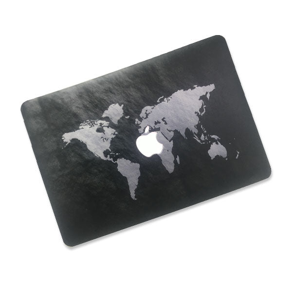 ikase Blackmap With Apple Cut Out Logo - Macbook Case - Macbook Air Pro 13" inch + Free Keyboard Cover