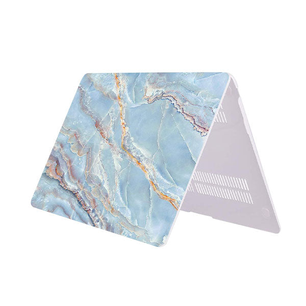 Ikase BlueMarble-011 Without Apple Cut Out Logo - Macbook Case - Macbook Air Pro M1 M2 Pro Max 13" 14" 16" Inch + Free Keyboard Cover
