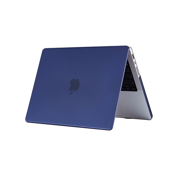 Ikase Carbon Fiber Dark Blue - Macbook Air/Pro - 13"/14" Inch Case+Free Keyboard Cover