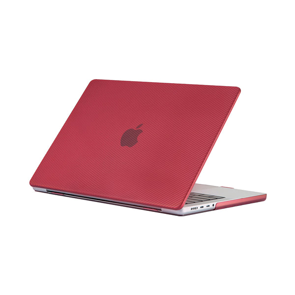 Ikase Carbon Fiber Red - Macbook Air/Pro - 13"/14" Inch Case+Free Keyboard Cover