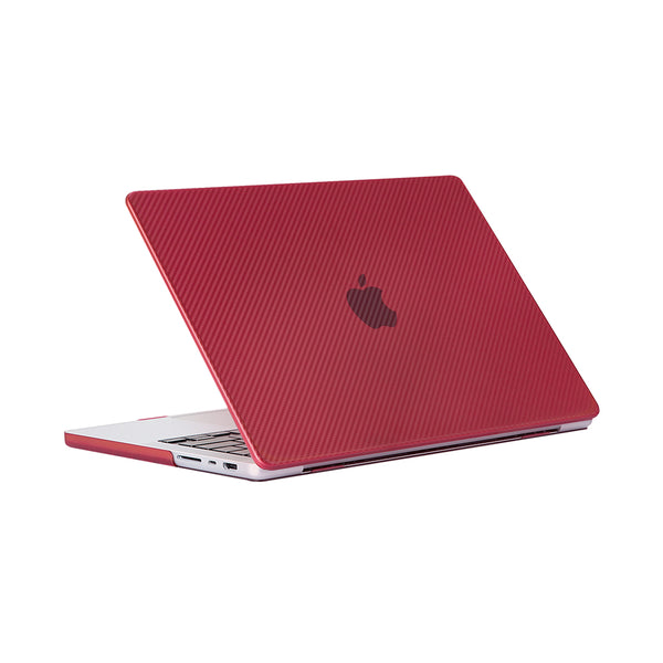 Ikase Carbon Fiber Red - Macbook Air/Pro - 13"/14" Inch Case+Free Keyboard Cover