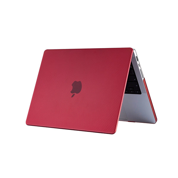 Ikase Carbon Fiber Red - Macbook Air/Pro - 13"/14" Inch Case+Free Keyboard Cover