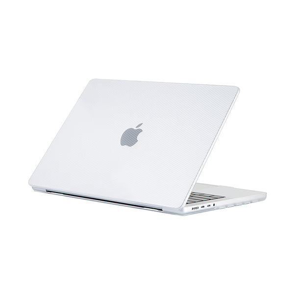 Ikase Carbon Fiber White - Macbook Air/Pro - 13"/14" Inch Case+Free Keyboard Cover
