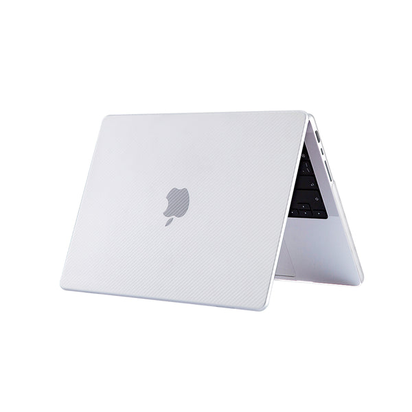 Ikase Carbon Fiber White - Macbook Air/Pro - 13"/14" Inch Case+Free Keyboard Cover