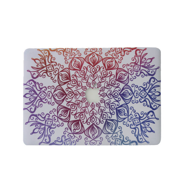 Ikase Geometry With Apple Cut Out Logo - Macbook Case - Macbook Air Pro 13" Inch + Free Keyboard Cover