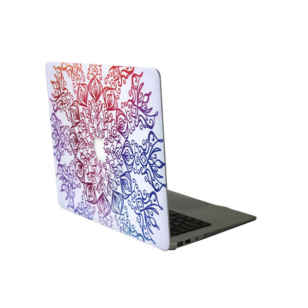 Ikase Geometry With Apple Cut Out Logo - Macbook Case - Macbook Air Pro 13" Inch + Free Keyboard Cover