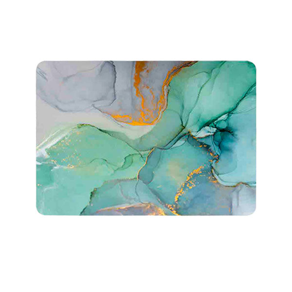 Ikase GreenMarble-105 - Macbook Case - Macbook M1 M2 Pro Max 14" 16" Inch + Free Keyboard Cover