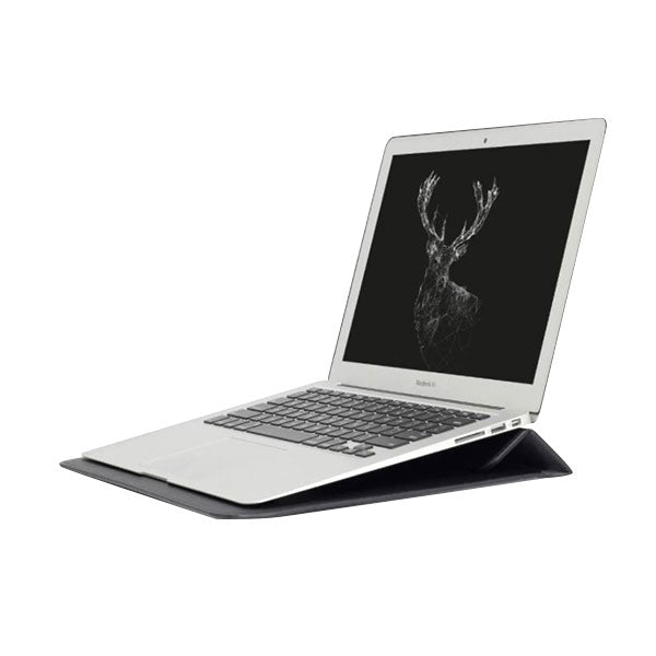 Ikase Leather Black - Macbook Sleeve - Macbook Air Pro Retina M1 M2 13" 13.6" Inch