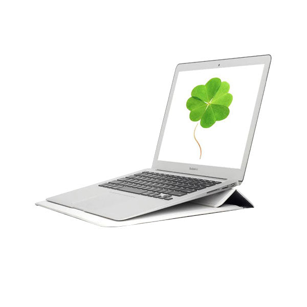 Ikase Leather White - Macbook Sleeve - Macbook Air Pro Retina M1 M2 13" 13.6" Inch