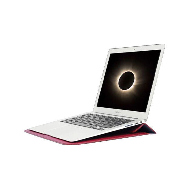 Ikase Leather Wine Red - Macbook Sleeve - Macbook Air Pro Retina M1 M2 13" 13.6" Inch