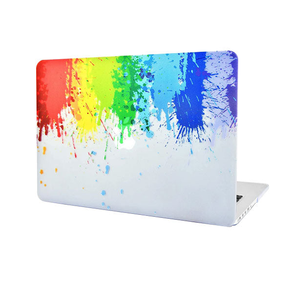 Ikase Paintsplat Without Apple Cut Out Logo - Macbook Case - Macbook Air Pro 13" Inch + Free Keyboard Cover