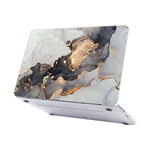 Ikase RS-1042WHITE Without Apple Cut Out Logo - Macbook Case - Macbook Air Pro M1 M2 Pro Max 13" 13.6" 14" 16" Inch + Free Keyboard Cover