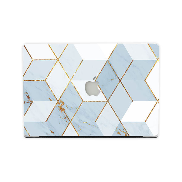 Ikase RS-1241White WithApple Cut Out Logo - Macbook Case - Macbook Air Pro 13" Inch + Free Keyboard Cover