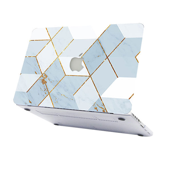 Ikase RS-1241White WithApple Cut Out Logo - Macbook Case - Macbook Air Pro 13" Inch + Free Keyboard Cover