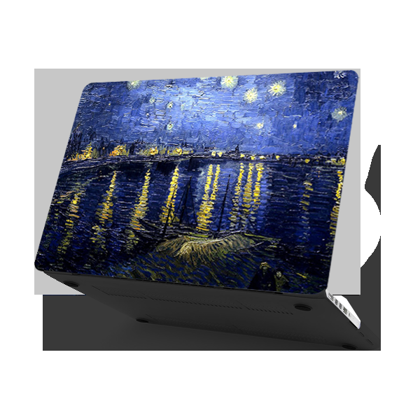 Ikase RS-1278Black Without Apple Cut Out Logo - Macbook Case - Macbook Air 13.6" Inch + Free Keyboard Cover