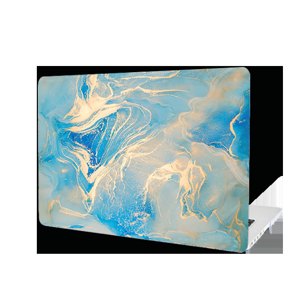 Ikase RS-1369White Without Apple Cut Out Logo - Macbook Case - Macbook Air 13.6" Inch + Free Keyboard Cover