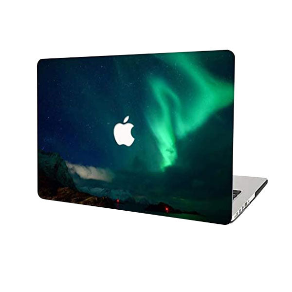 Ikase RS-682Black With Apple Cut Out Logo - Macbook Case - Macbook Air Pro 13" 13.6" Inch + Free Keyboard Cover