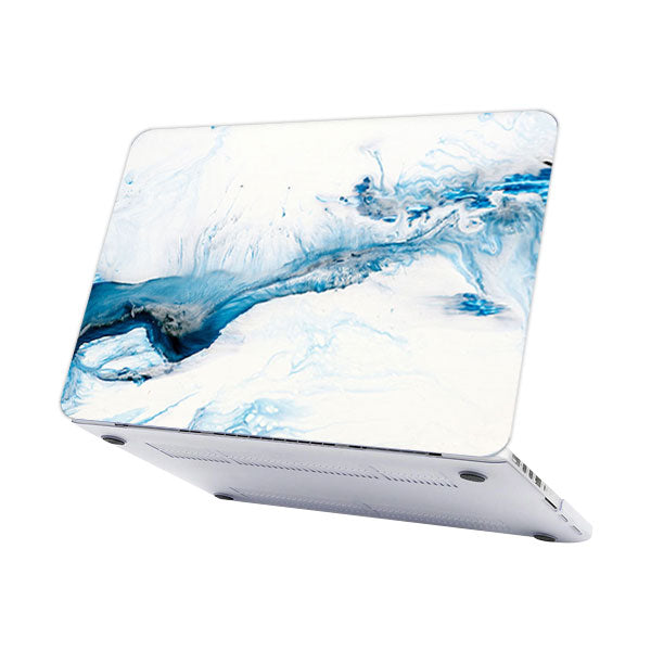 Ikase RS-773WHITE Without Apple Cut Out Logo - Macbook Case - Macbook Air Pro M1 M2 Pro Max 13" 13.6" 14" 16" Inch + Free Keyboard Cover